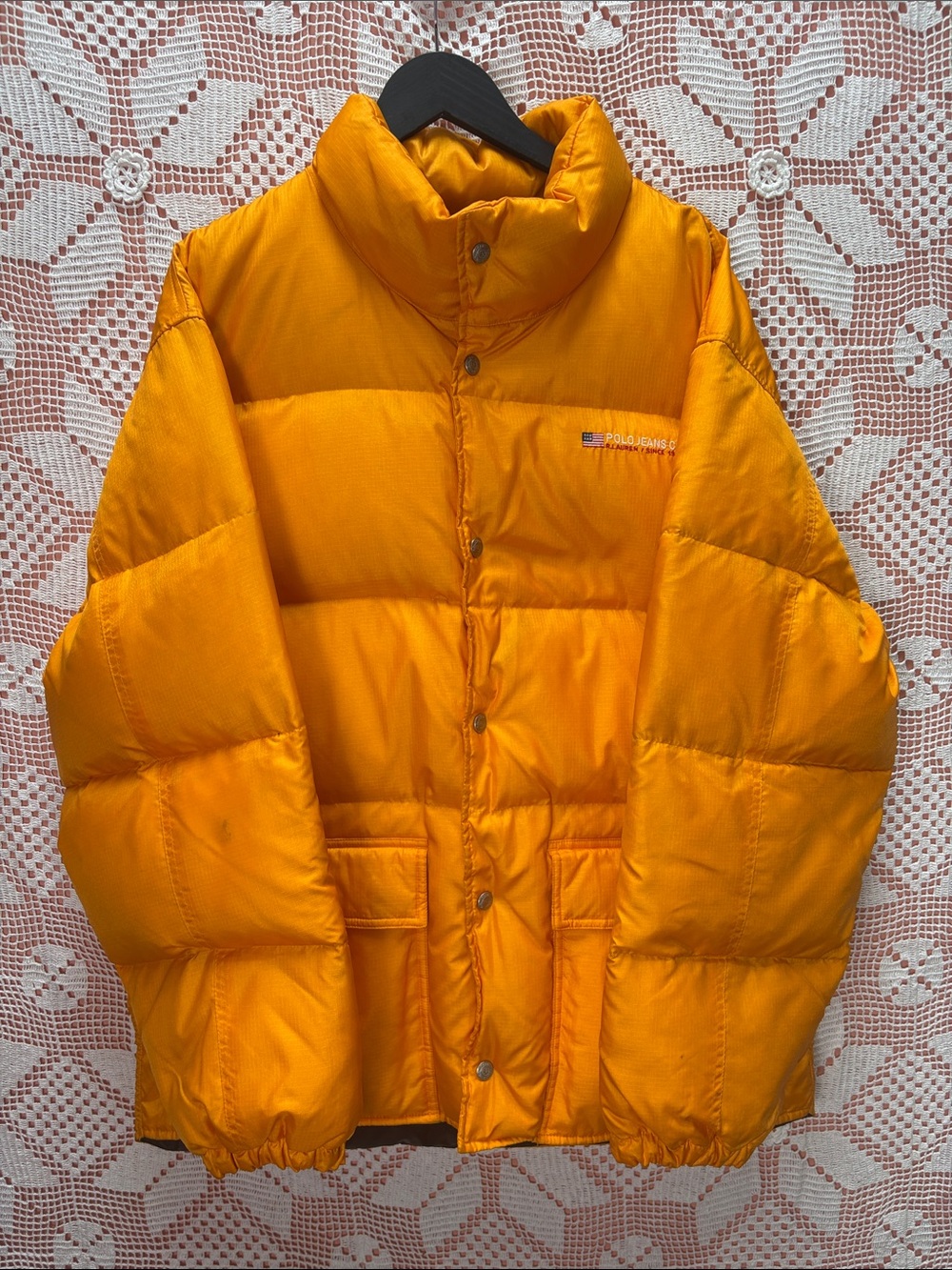 Polo Jeans Co. Ralph Lauren Orange Down Puffer Jacket L